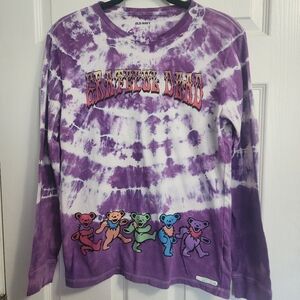 Old Navy Grateful Dead Tie dye long sleeve tee purple/white S (Sku A15)